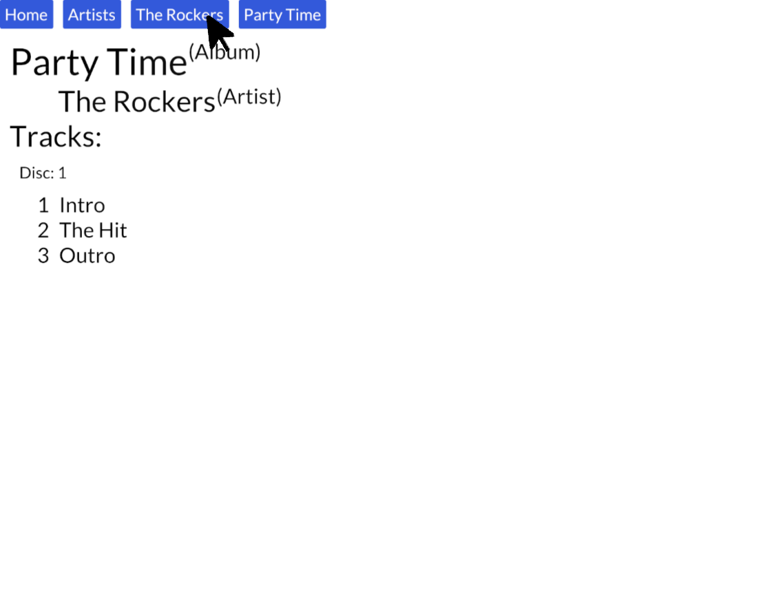 Screenshot of Album Party Time Clicking Rockers